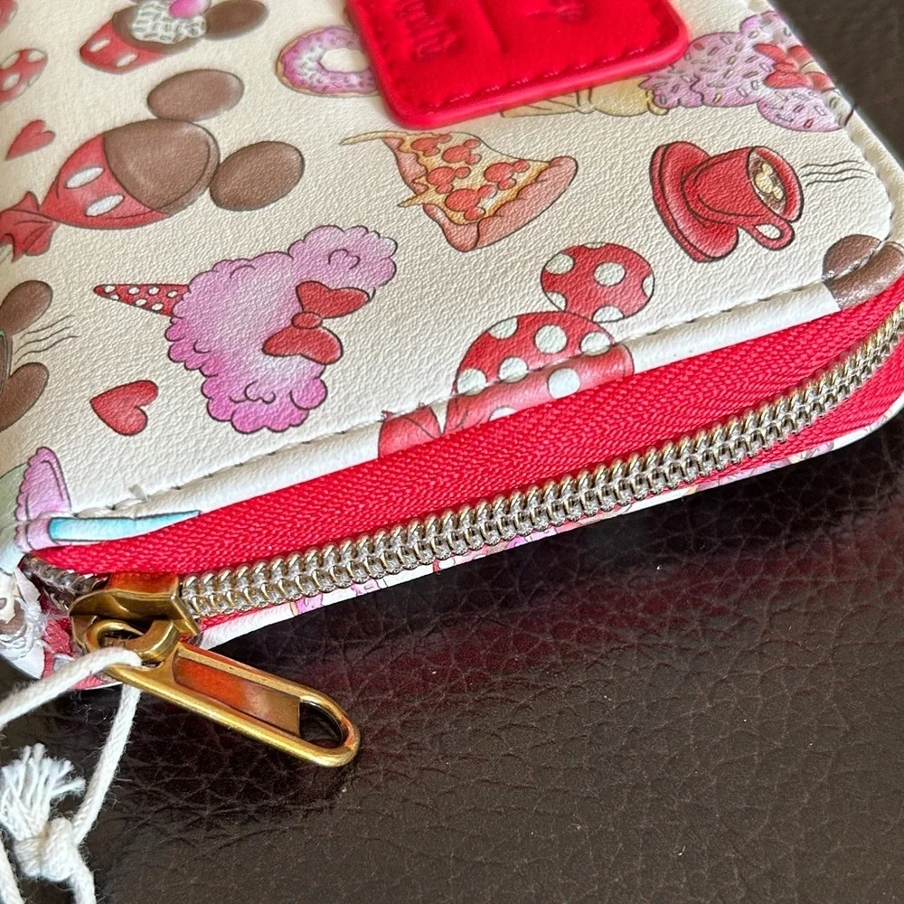 Disney Loungefly Snacks Print Wallet New With Tags Mickey Cupcake Pizza Donut